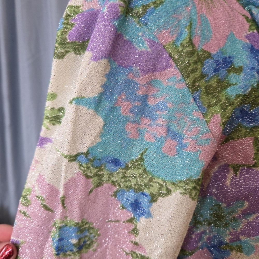 Vintage 1970 Floral Long Sleeve Maxi Dress - Picture 6 of 10